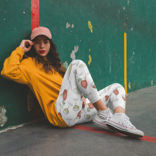 Leggings Vin Whimsical Cute Aquarelle Cocktail Boissons Amu