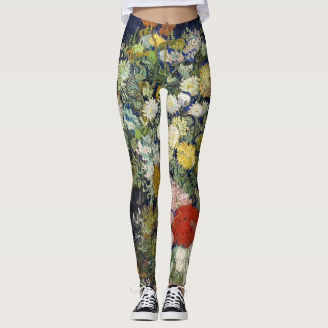 Leggings Vincent van Gogh - Bouquet de fleurs dans un vase (Devant)