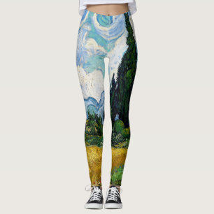 Leggings Vincent Van Gogh - Champ de blé avec cyprès