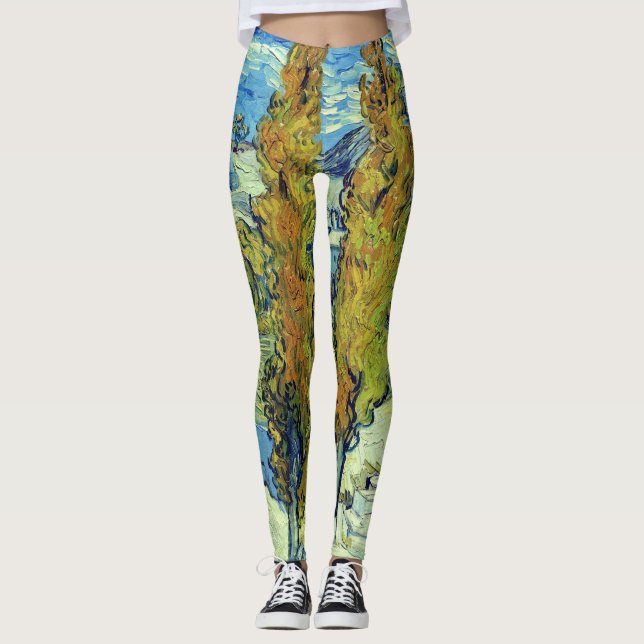 Leggings Vincent Van Gogh Deux Peupliers à Saint-Rémy (Devant)
