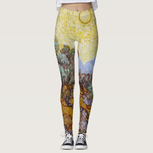 Leggings Vincent van Gogh - Oliviers, Ciel Jaune et Soleil