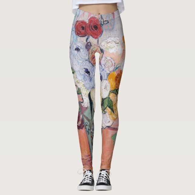Leggings Vincent van Gogh - Vase avec Roses et anémones (Devant)