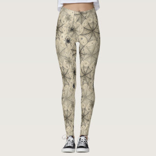 Leggings Vintage Araignées et Webs Motif Halloween