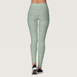 Leggings Vintage, art déco, sage Vert, crème, élégant,