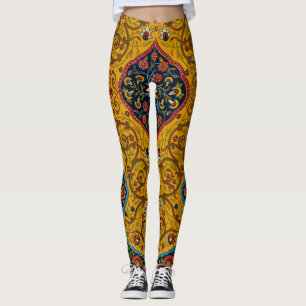 Leggings Vintage Art Floral Perse Décoratif