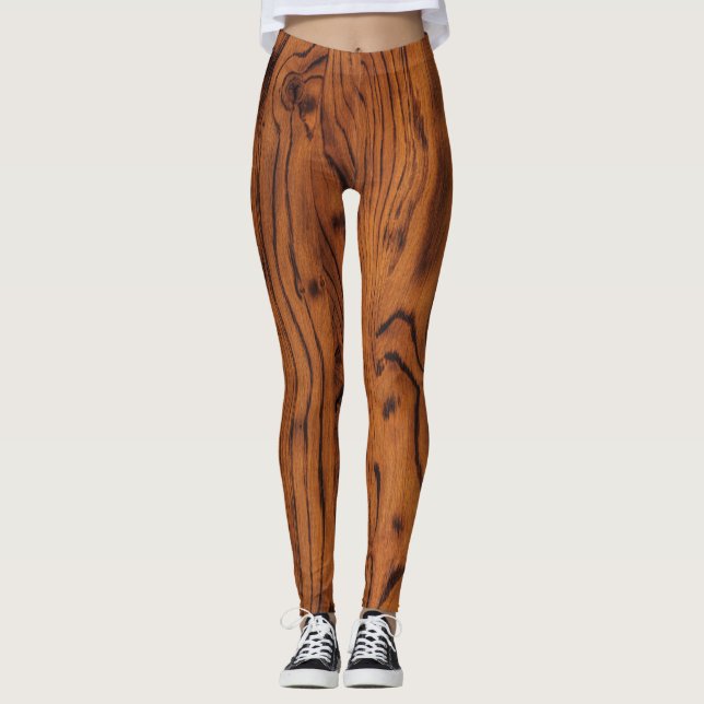 Leggings Vintage bois brun roux brûlé (Devant)