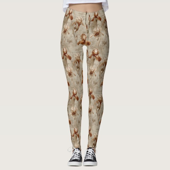 Leggings Vintage Botanical Floral Pattern (5) (Devant)