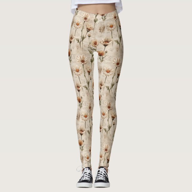 Leggings Vintage Botanical Floral Pattern (7) (Devant)