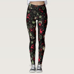 Leggings Vintage Christmas Element Motif<br><div class="desc">Leggings Motifs de l'élément de Noël Vintage.</div>