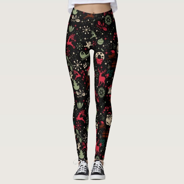 Leggings Vintage Christmas Element Motif (Devant)