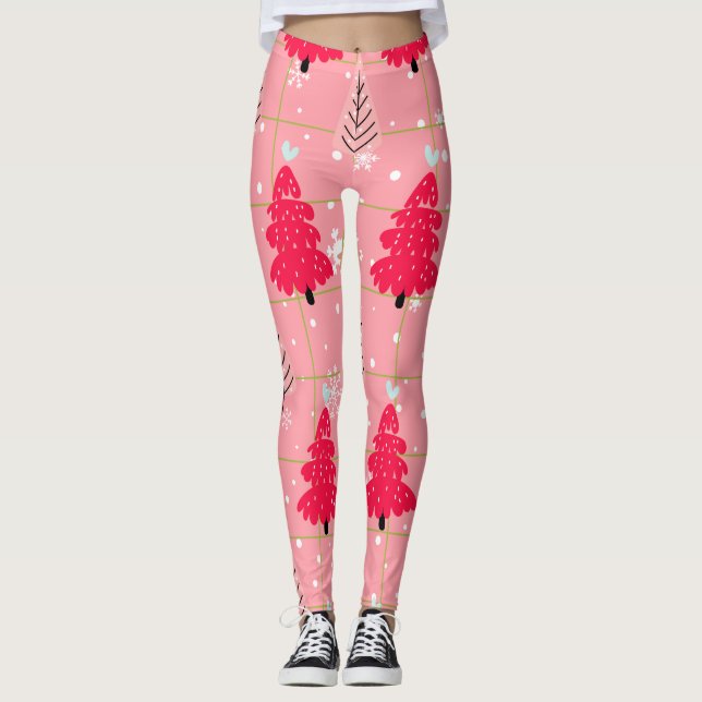 Leggings Vintage classique Motif-arbre de Noël (4) (Devant)