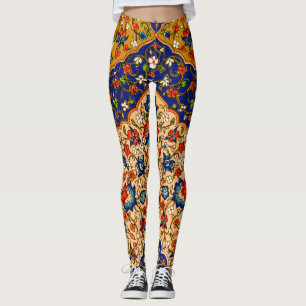 Leggings Vintage coloré Art floral persan