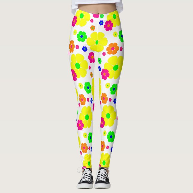 Leggings vintage mod floral groovy (Devant)