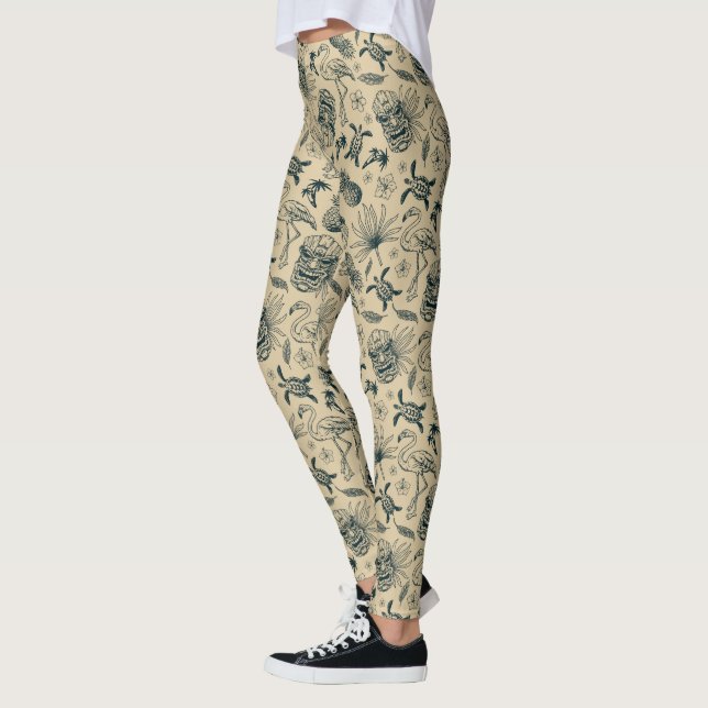 Leggings Vintage Motif tropical (Gauche)