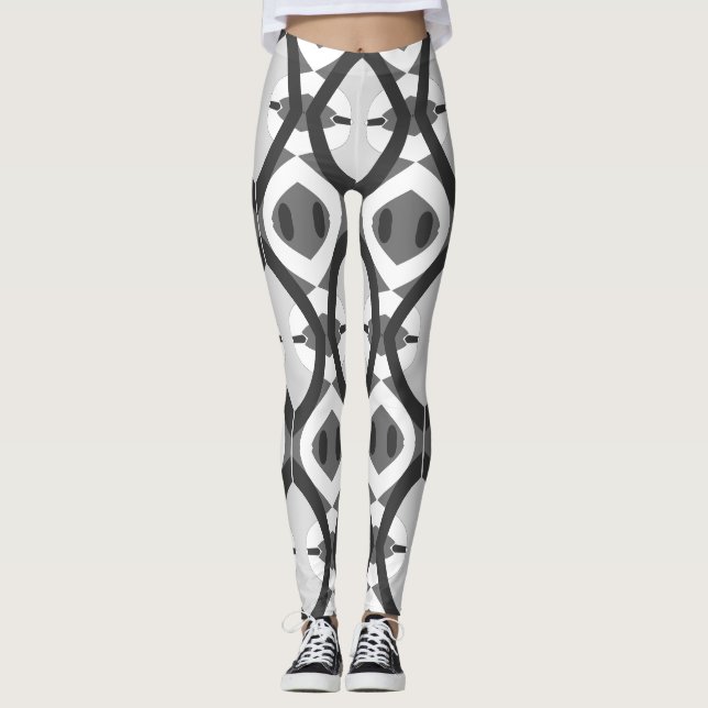 Leggings Vintage noir blanc classique "Ratti_Creative_Arts" (Devant)