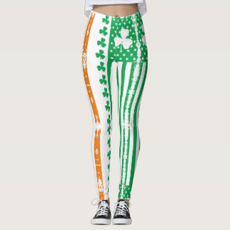 Leggings Vintage Patrick Green Shamrock du drapeau irlandai
