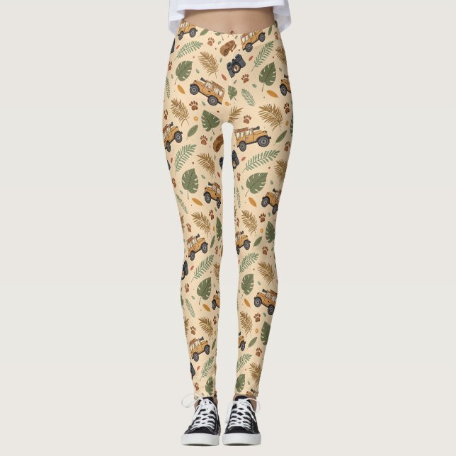 Leggings Vintage Road Trip Pattern (3) (Devant)