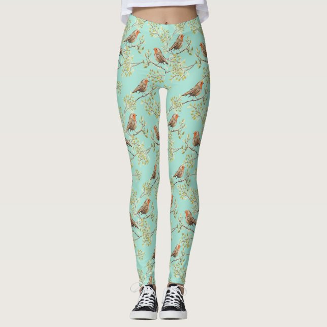 Leggings Vintage Robin Readsein Art Motif (Devant)