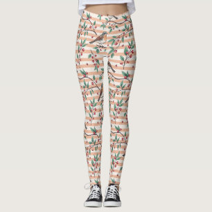 Leggings Vintage Sakura Cerry Blossom & Bird Aesthétiquemen