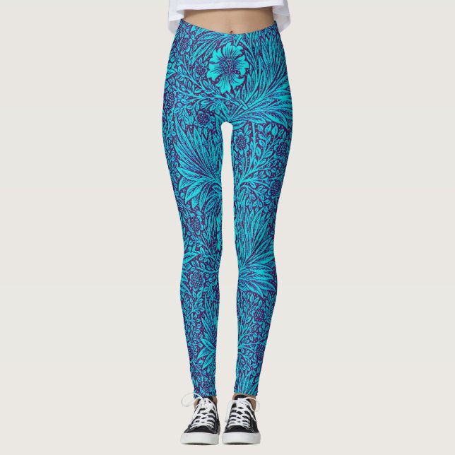 Leggings Vintage turquoise couleur violet foncé (Devant)