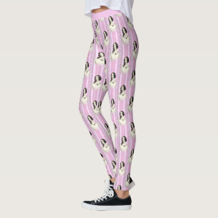 Leggings Vintage Victorien Cameo rose Motif Yoga
