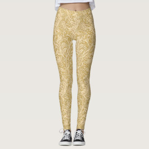 Leggings Vintage William Morris Arcadia Or Sans Couture