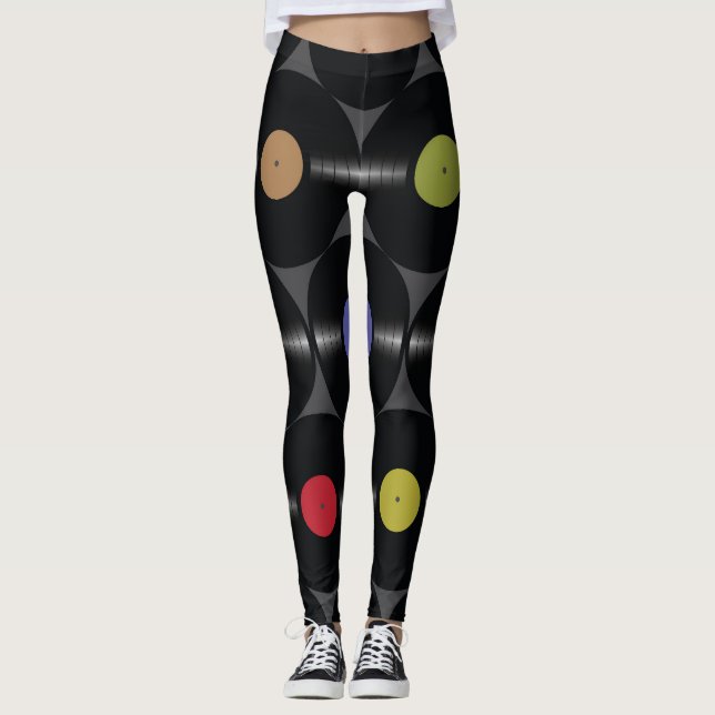 Leggings Vinyle géométrique : Arrière - plan simple sans fi (Devant)