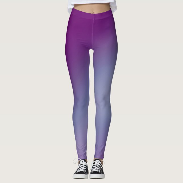 Leggings Violet bleu clair de lune ombre effet (Devant)