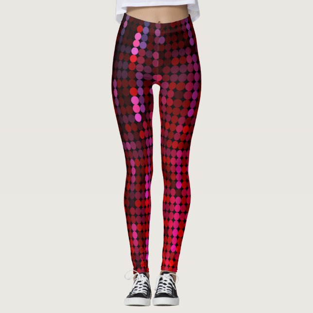 Leggings Violet et rose Paillette-Comme (Devant)