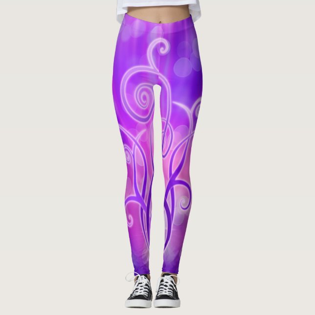 Leggings Violet flamme - Design graphique (Devant)