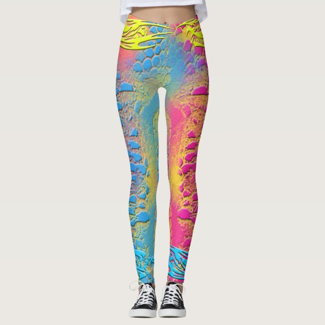 Leggings VIOLET LACE - numérique - art fractal - (Devant)