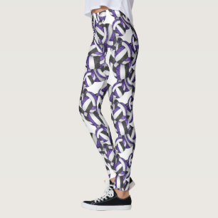 Leggings Violet noir couleur équipe girly volleyballs motif