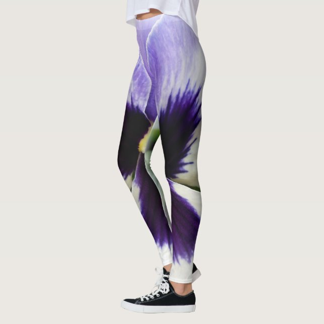 Leggings violet profond sur blanc (Gauche)