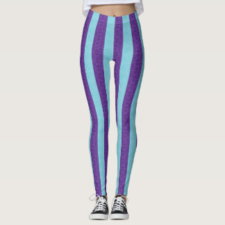 Leggings Violet rayé