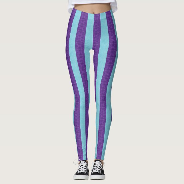 Leggings Violet rayé (Devant)