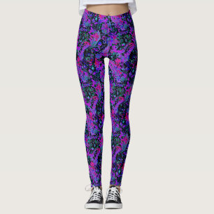 Leggings Violet Rose Bleu Paisley Vivant