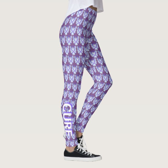 Leggings Violet Sensibilisation Ruban Espoir & Cure Ange Le (Droite)