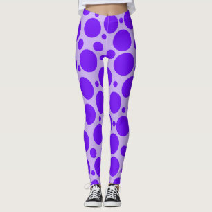 Leggings Violet sur les pattes de point de Polka violet