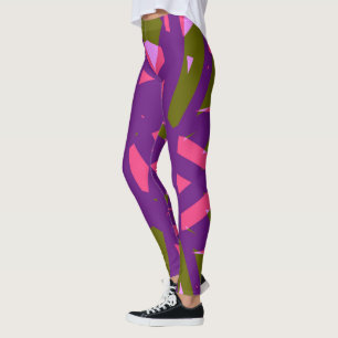 Leggings Violet Vert rose Art Déco Valentine Yoga Salle de 