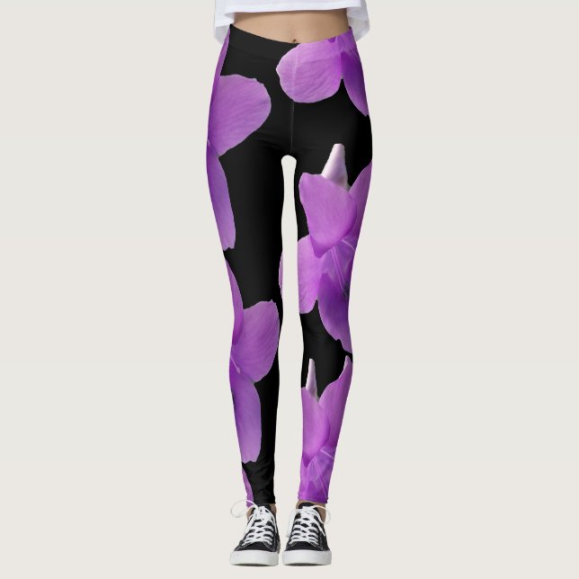 Leggings Violet violet philippin noir (Devant)