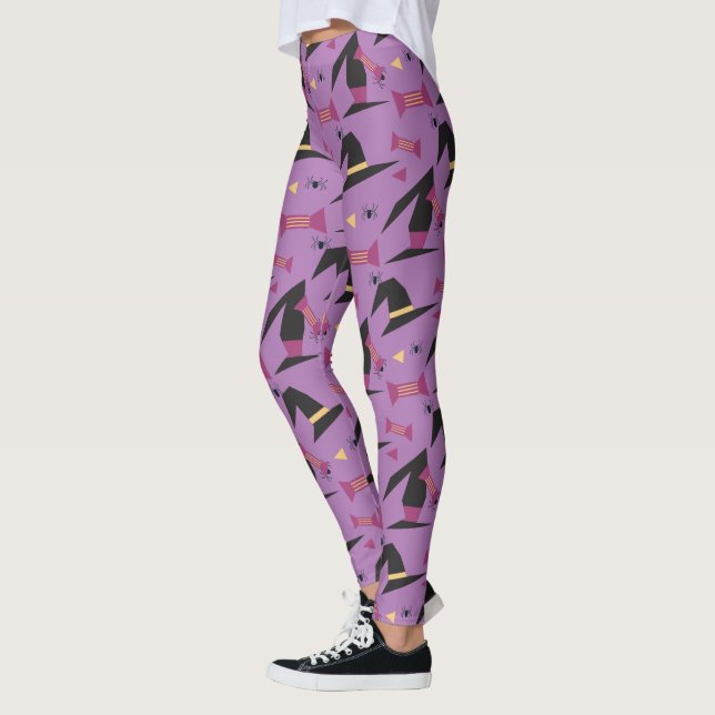 Leggings violets d'araignée de bonbon de chapeau d (Gauche)