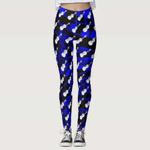 LEGGINGS VIOLON BLANC SUR LA MARINE MUSICNOTES