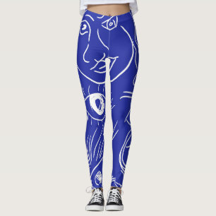 Leggings Visage de beauté : dessin à une ligne.
