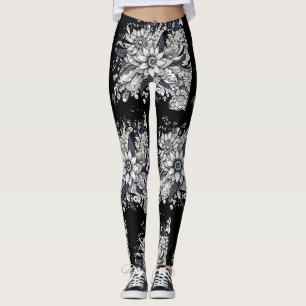 Leggings visage de femme abstrait