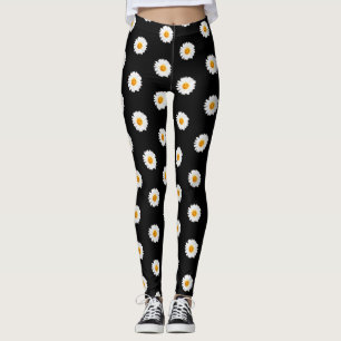 Leggings Visage de smiley de fleur de marguerite