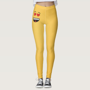 Leggings Visage souriant aux yeux en forme de coeur