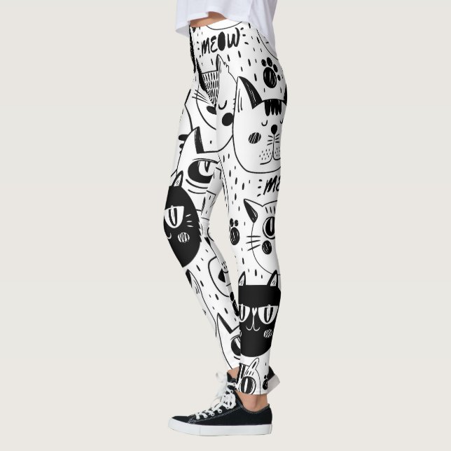 Leggings Visages mignons de chat (Gauche)