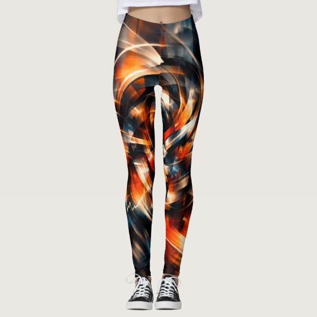 Leggings Vision Abstraite de Mouvement et d'Esprit (Devant)