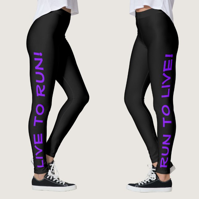 Leggings Vivez pour courir ! Courez pour vivre ! Running Bl (Right Side/Left Side)