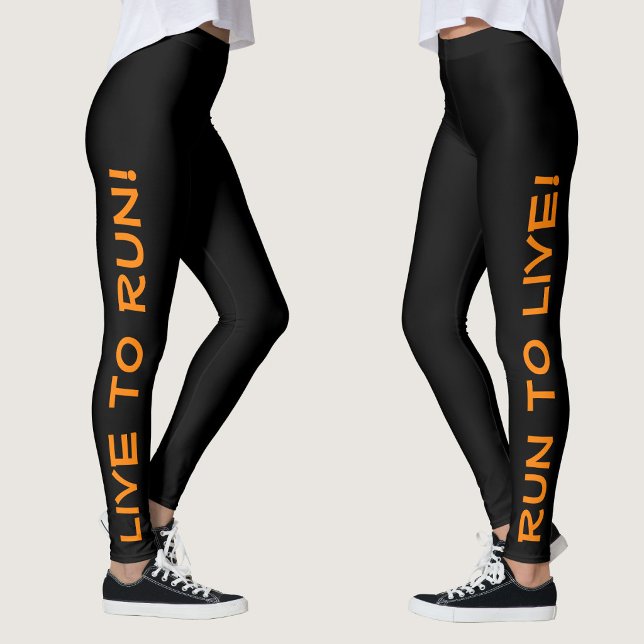 Leggings Vivez pour courir ! Courez pour vivre ! Running Bl (Right Side/Left Side)